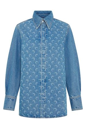 Camicia Denim Ls Moon Laser Blu Lavaggio MARINE SERRE | USI035ACDEN0002BL05